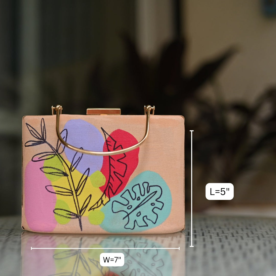 Boho Garden Hand Painted Clutch