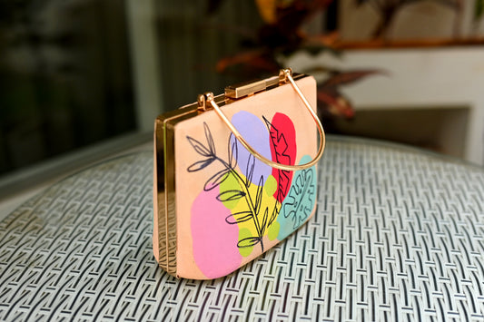 Boho Garden Hand Painted Clutch