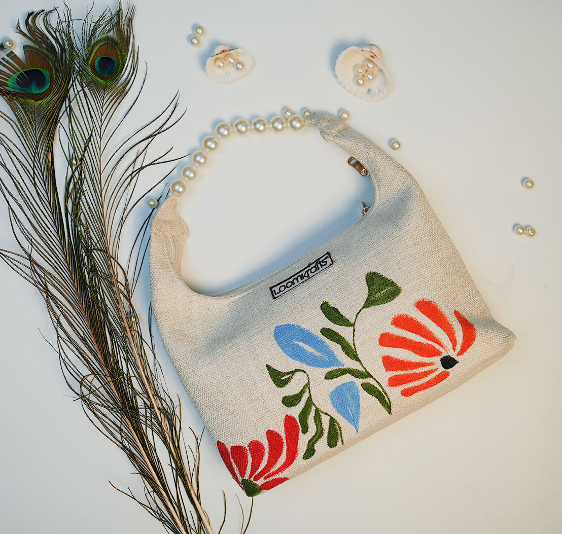 Cream Pearl Designer Bag