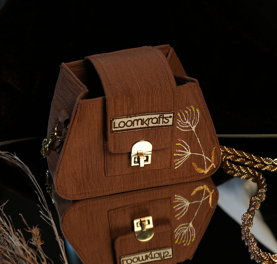 Cute Mini Brown Golden Chain Sling