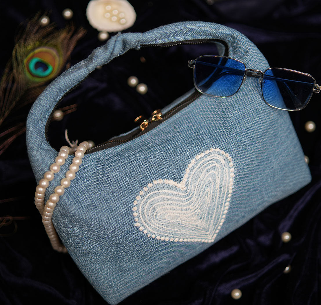 Blue Denim Hollow Bag