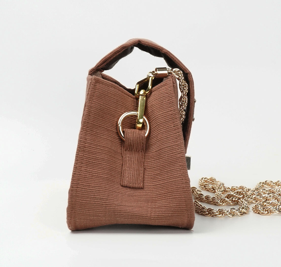 Cute Mini Brown Golden Chain Sling