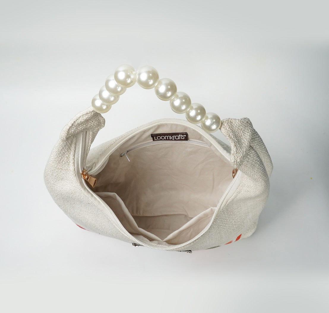 Cream Pearl Designer Bag