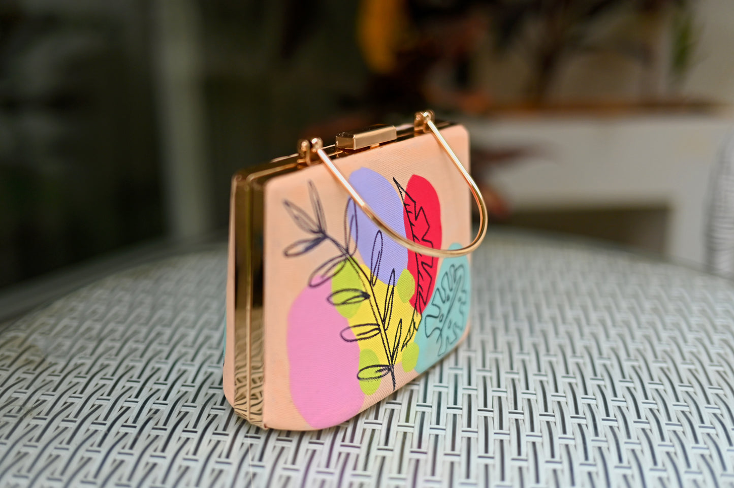 Boho Garden Hand Painted Clutch