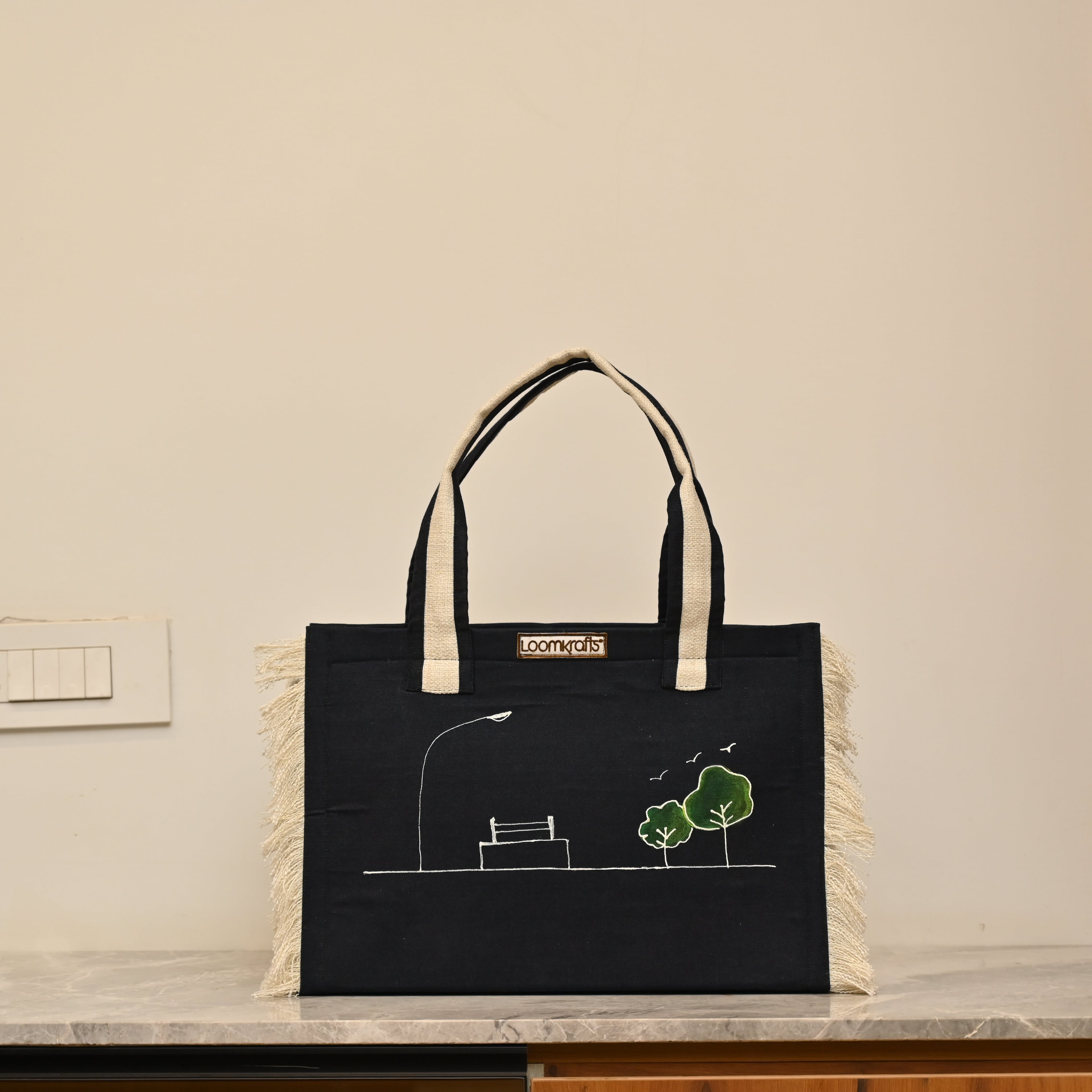 Ruffle Denim Bag