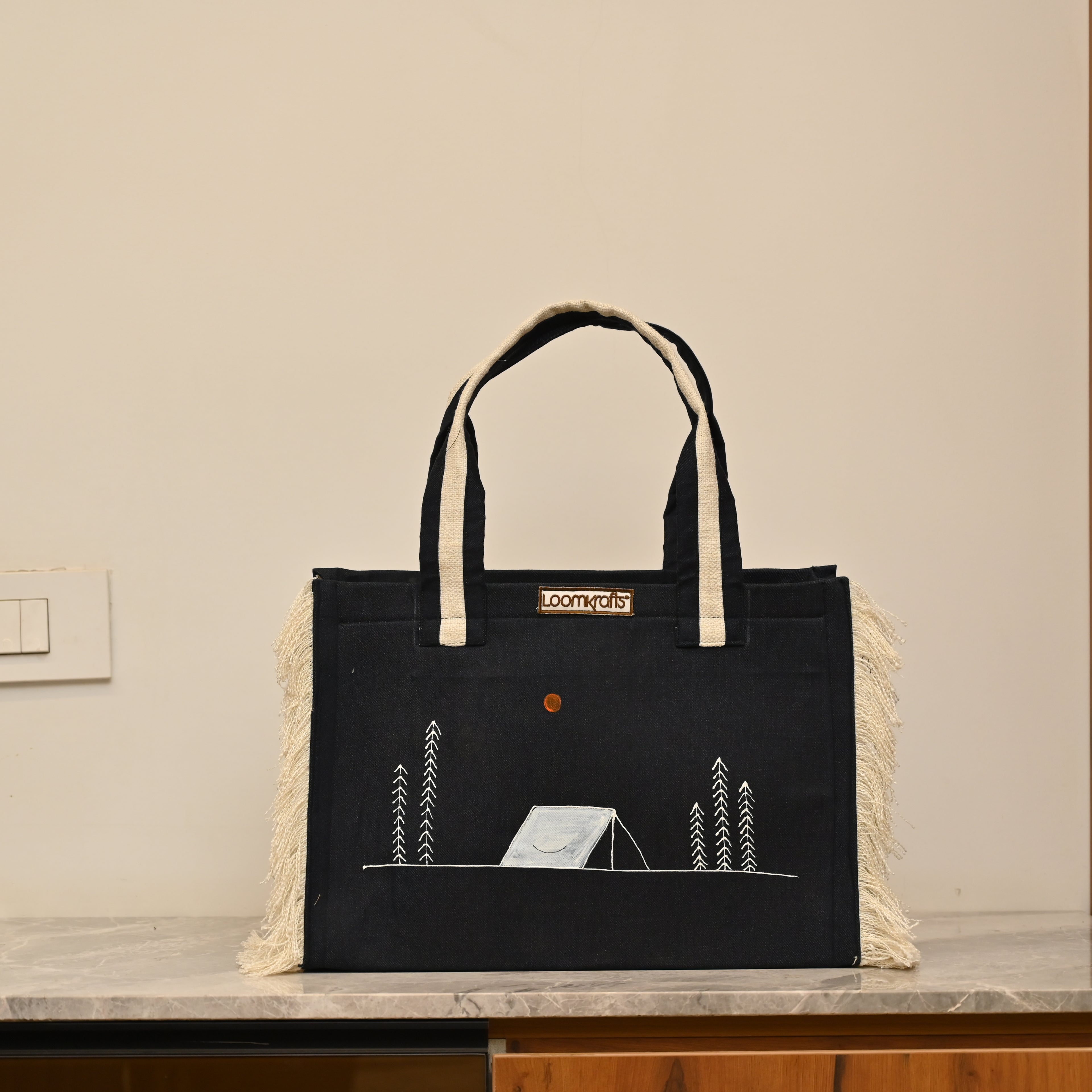 Ruffle Denim Bag