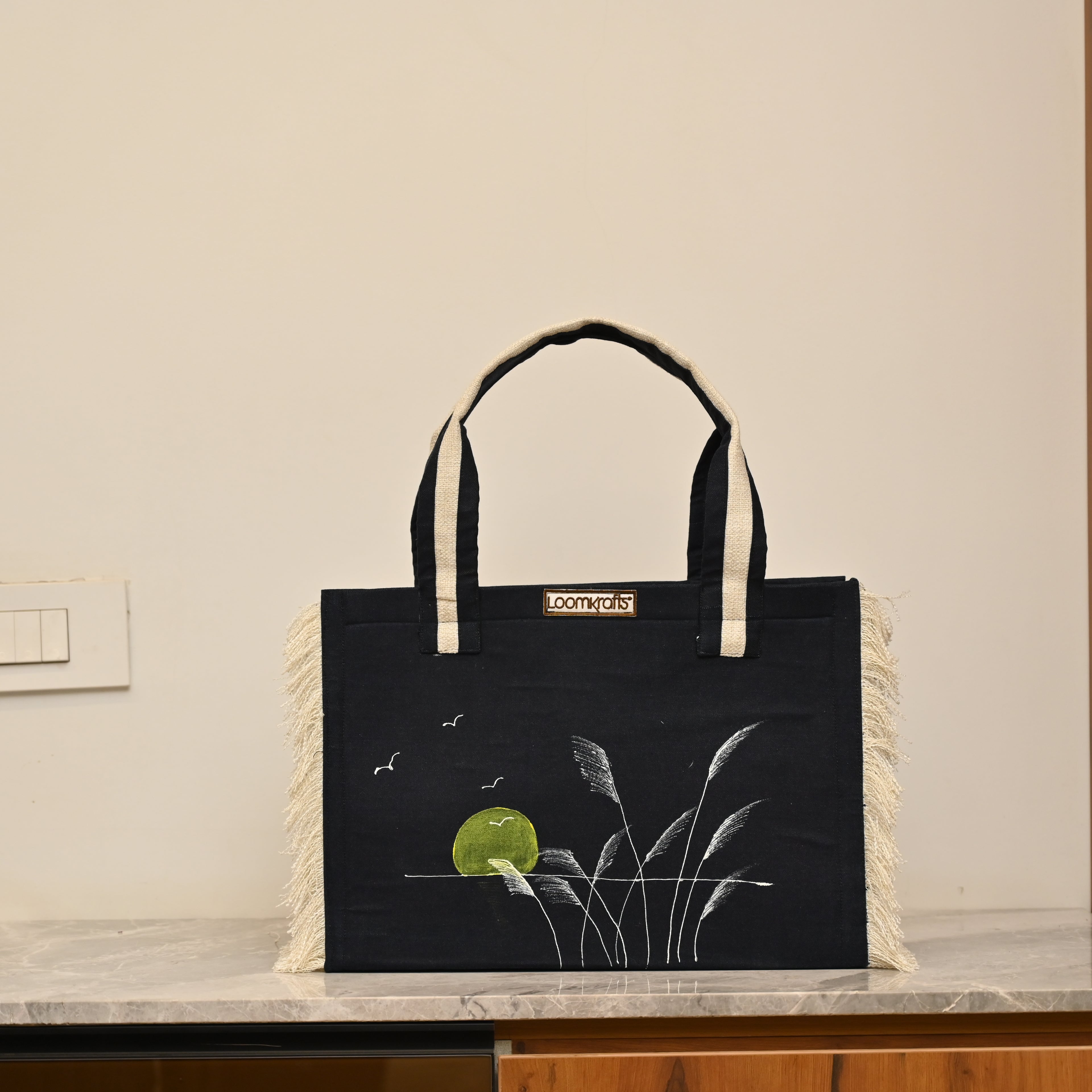 Ruffle Denim Bag