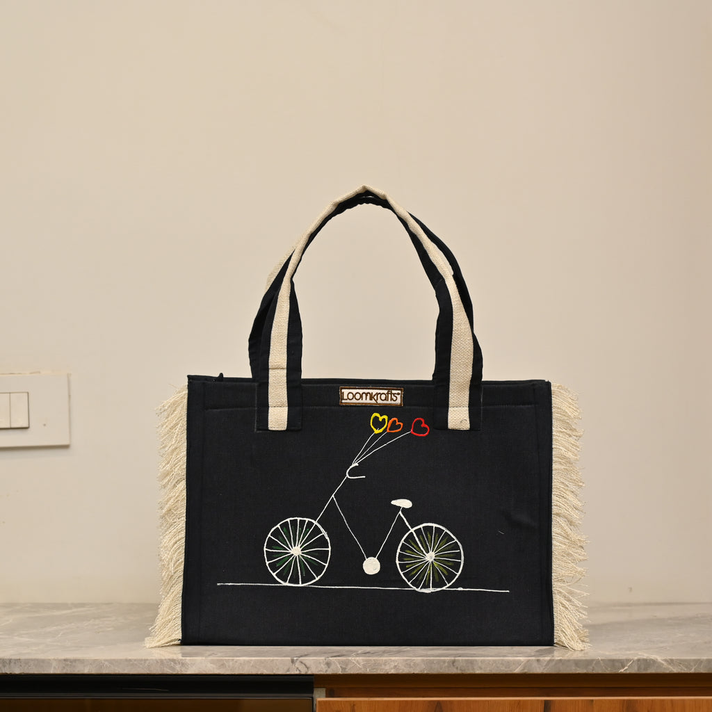 Ruffle Denim Bag