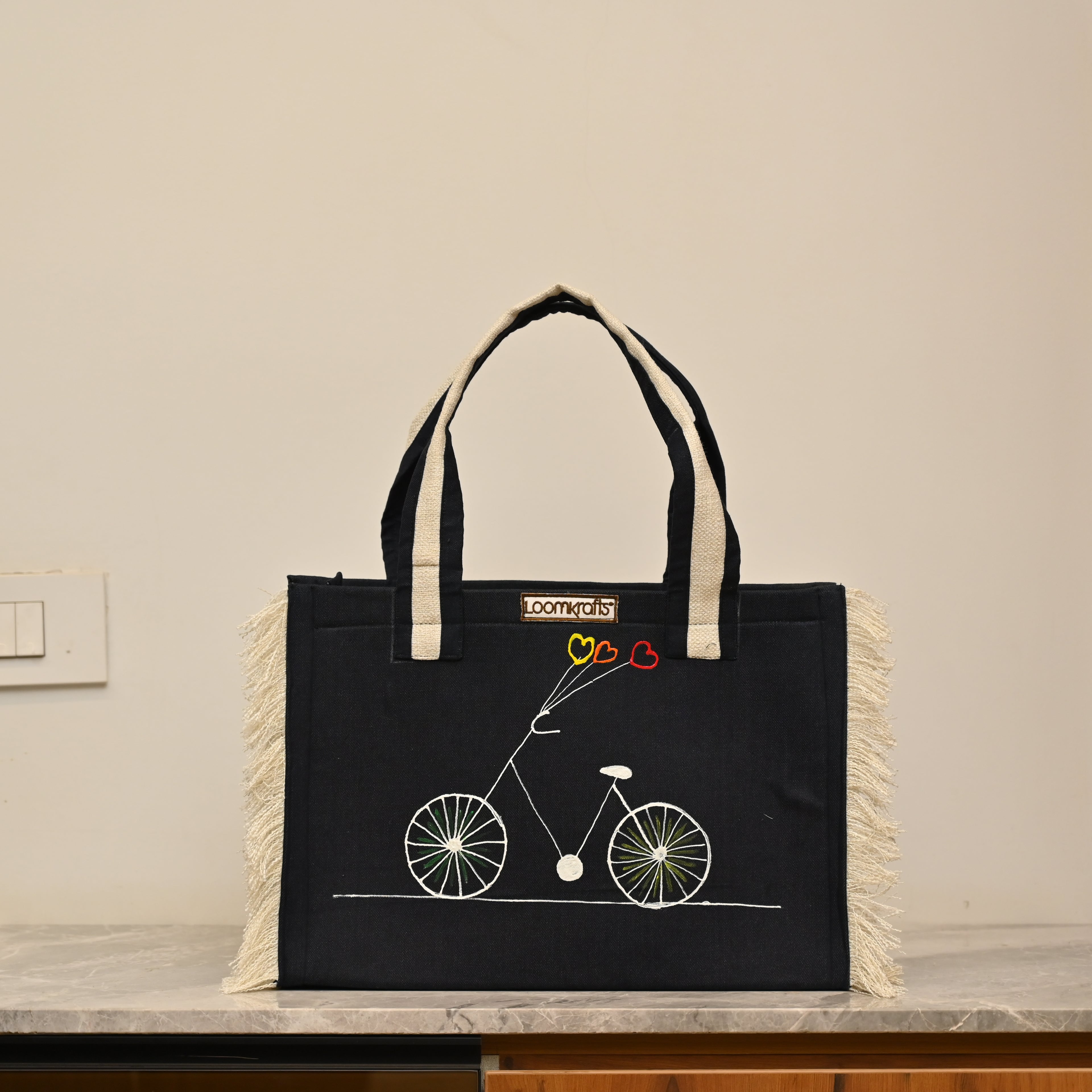 Ruffle Denim Bag