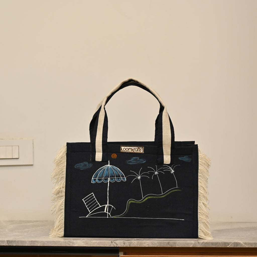 Ruffle Denim Bag