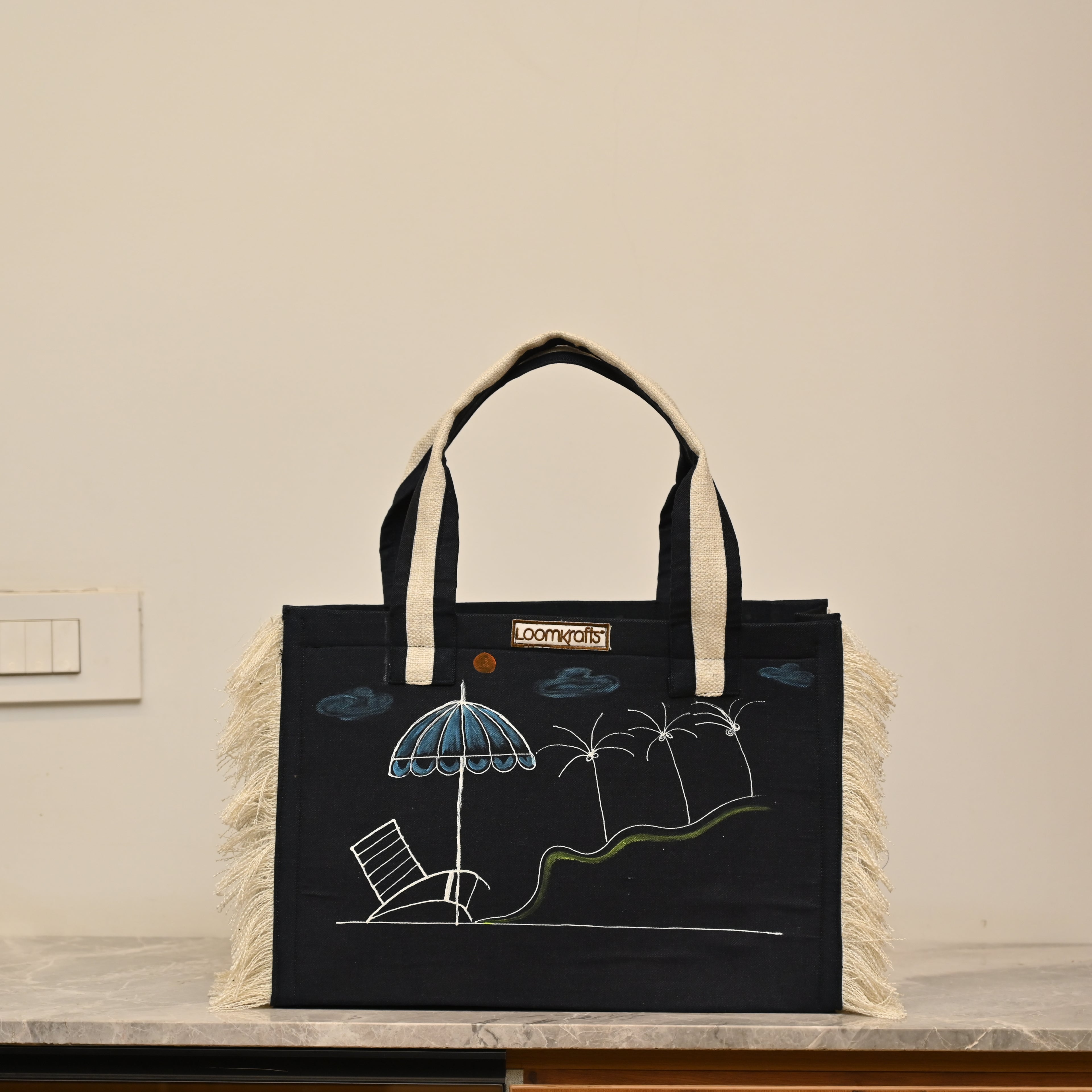 Ruffle Denim Bag