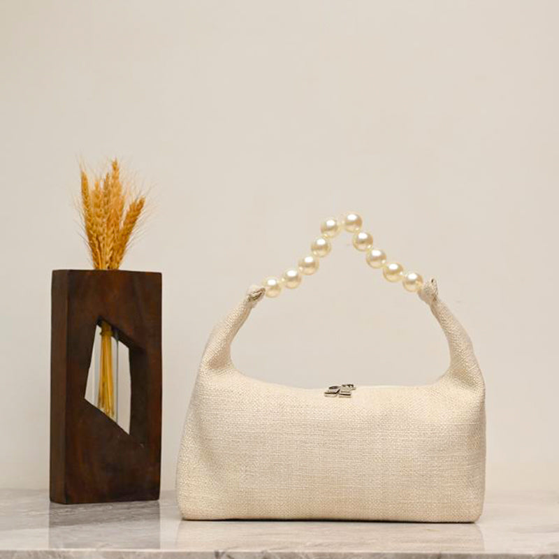 Cream Pearl Designer Bag