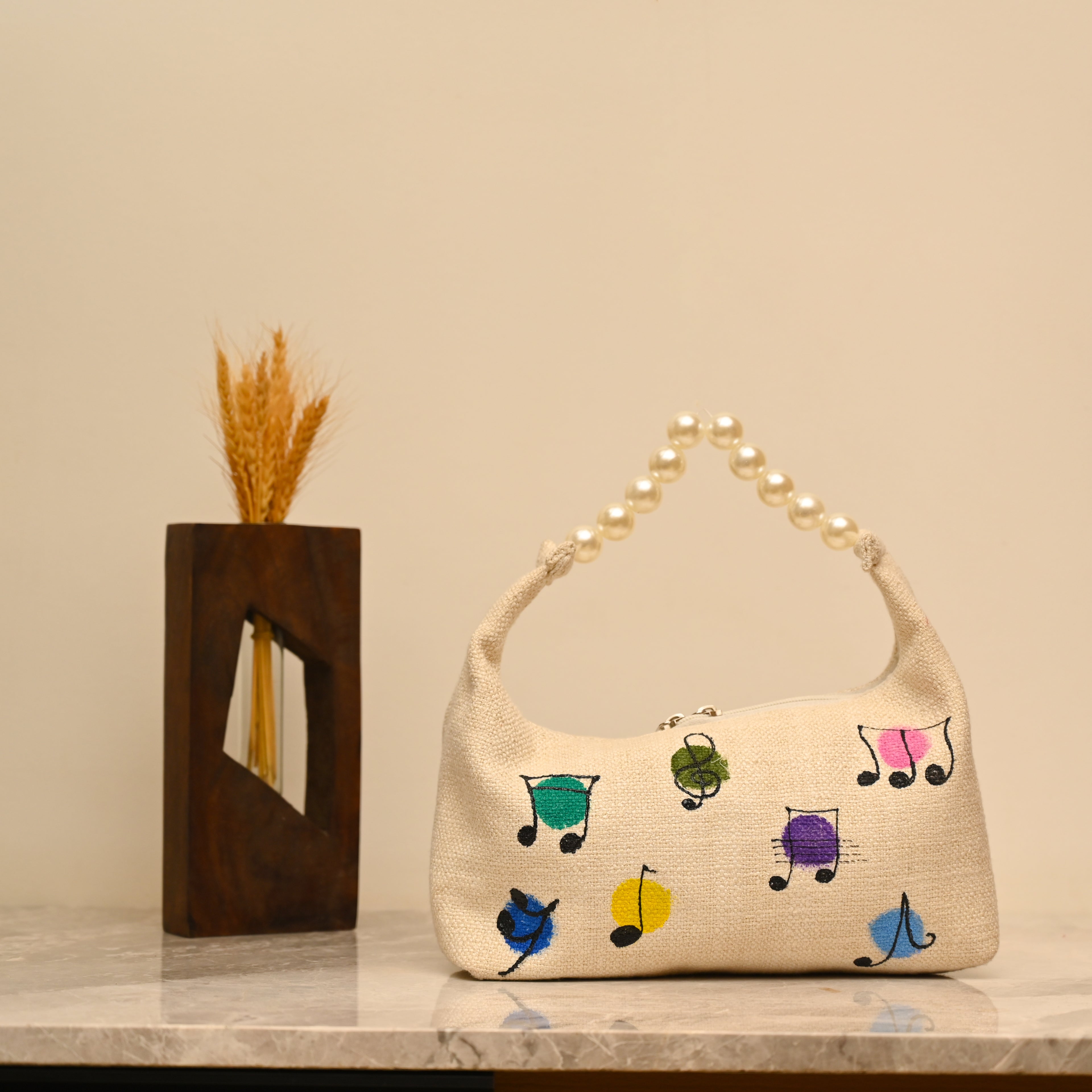 Cream Pearl Designer Bag