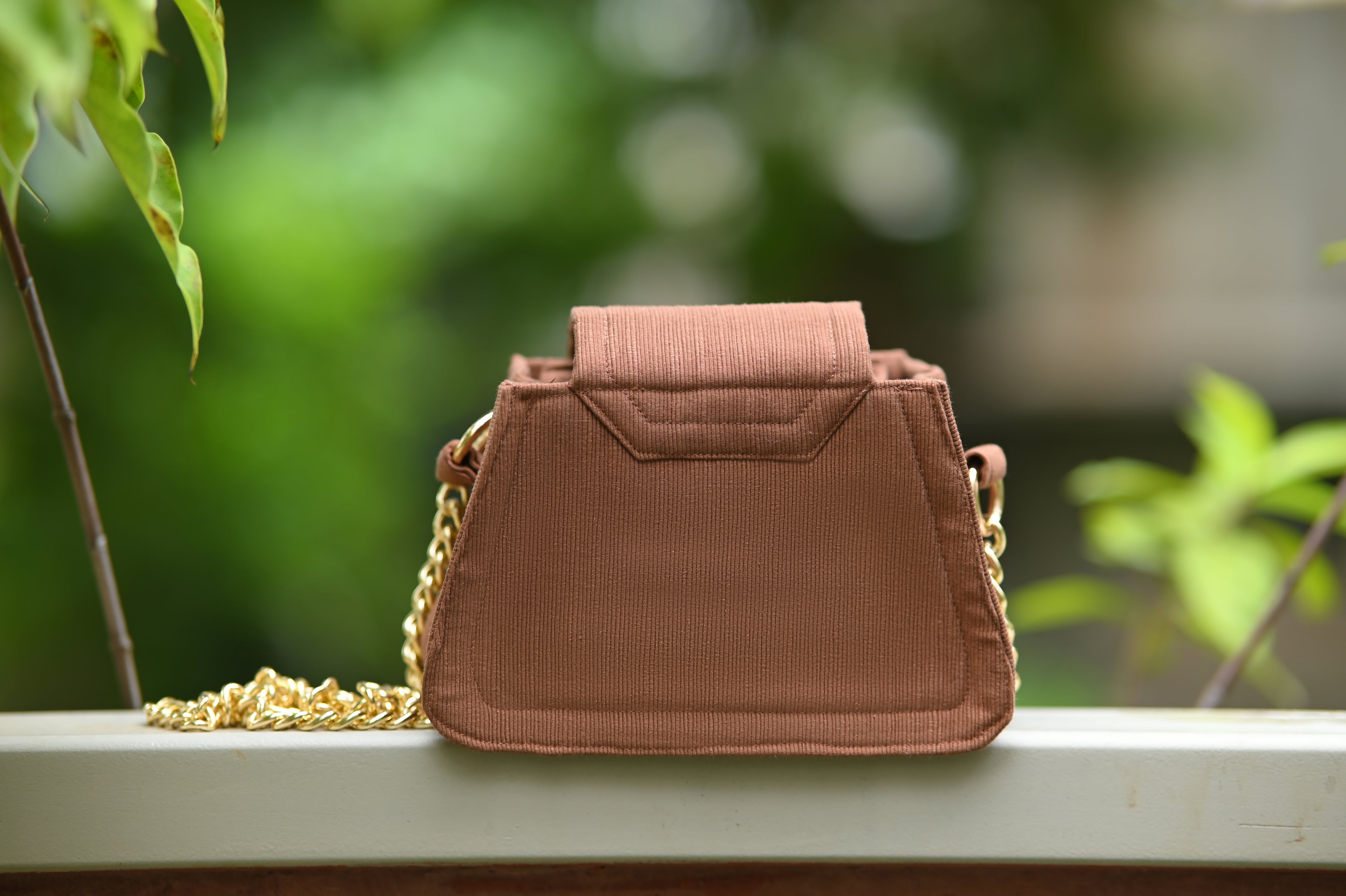 Cute Mini Brown Golden Chain Sling
