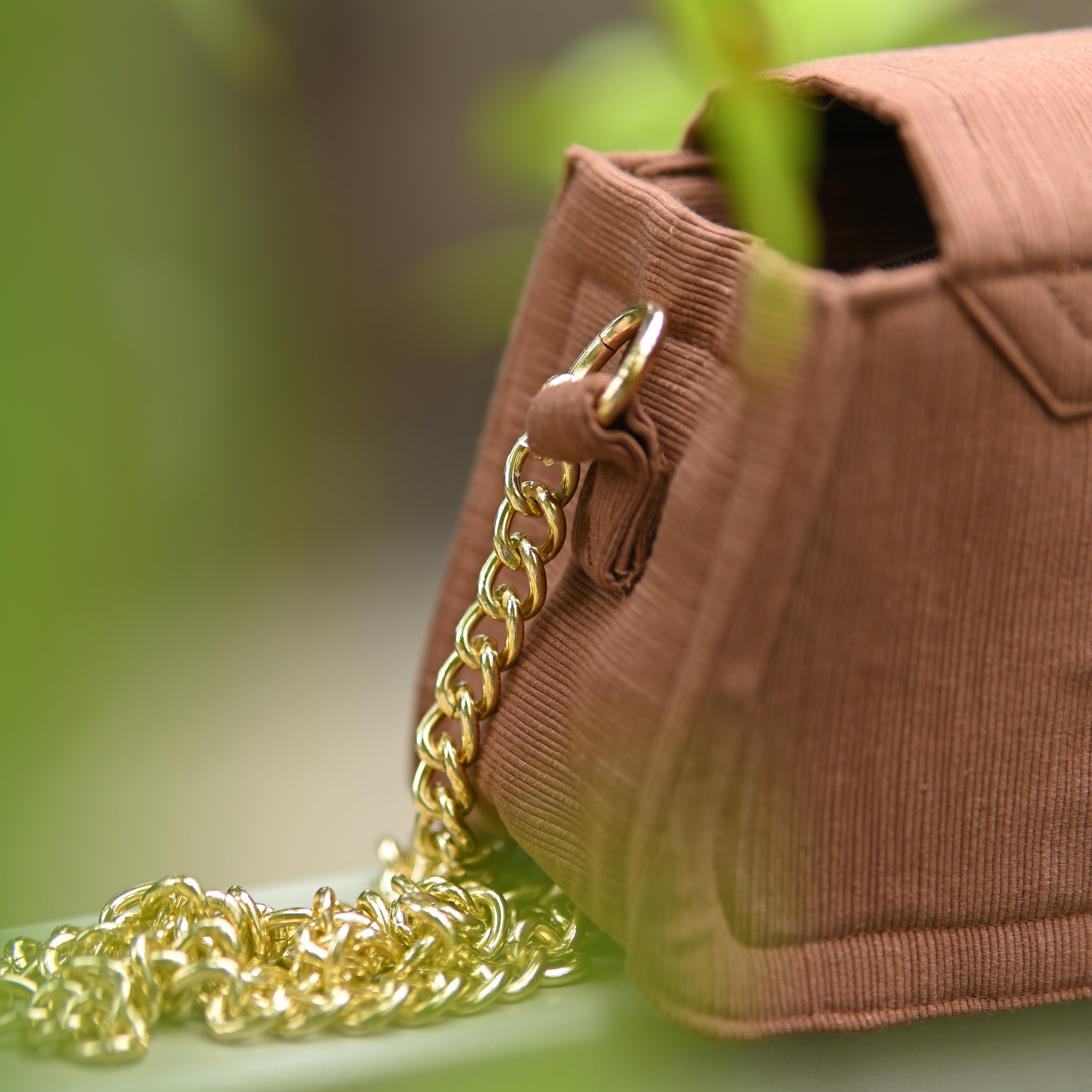 Cute Mini Brown Golden Chain Sling