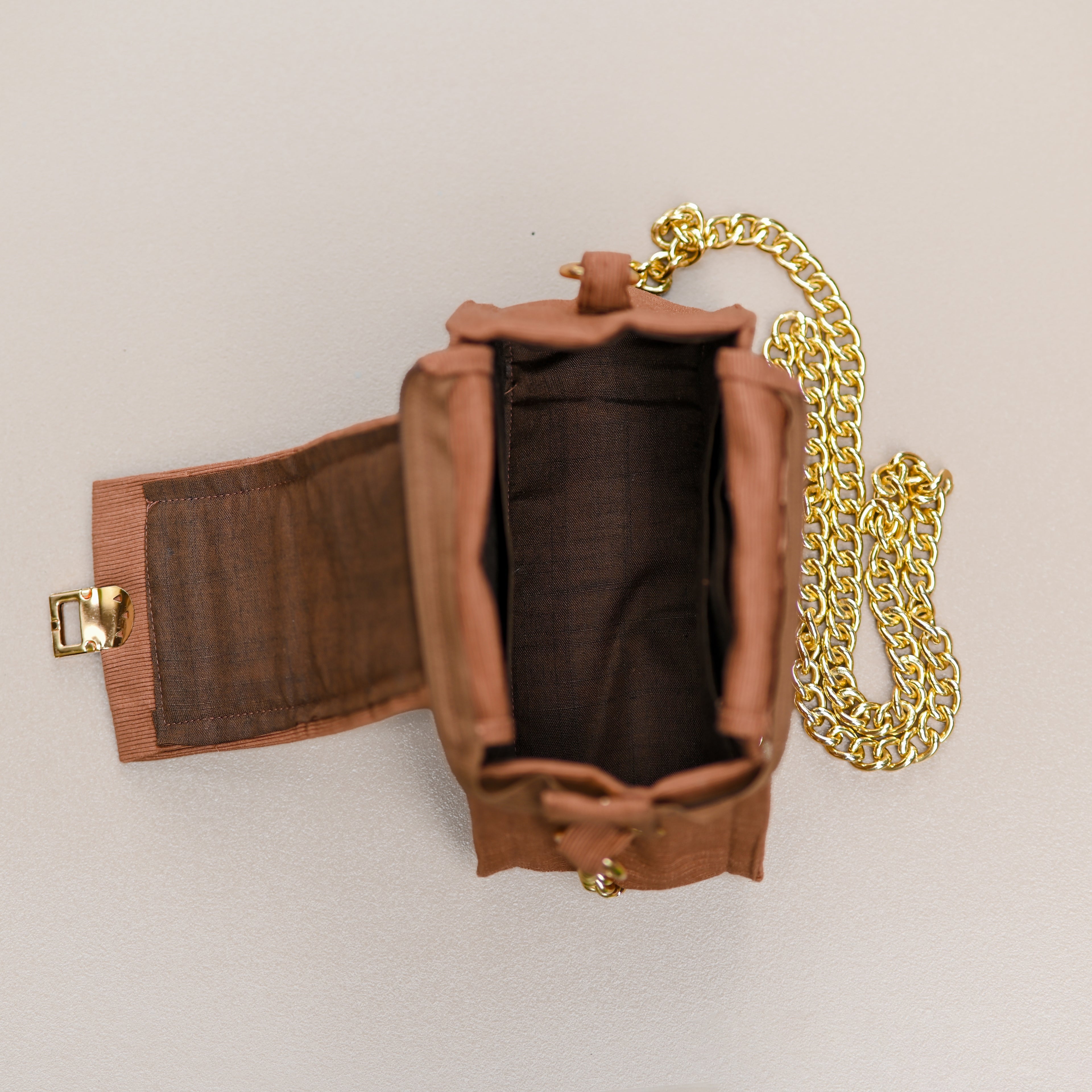 Cute Mini Brown Golden Chain Sling