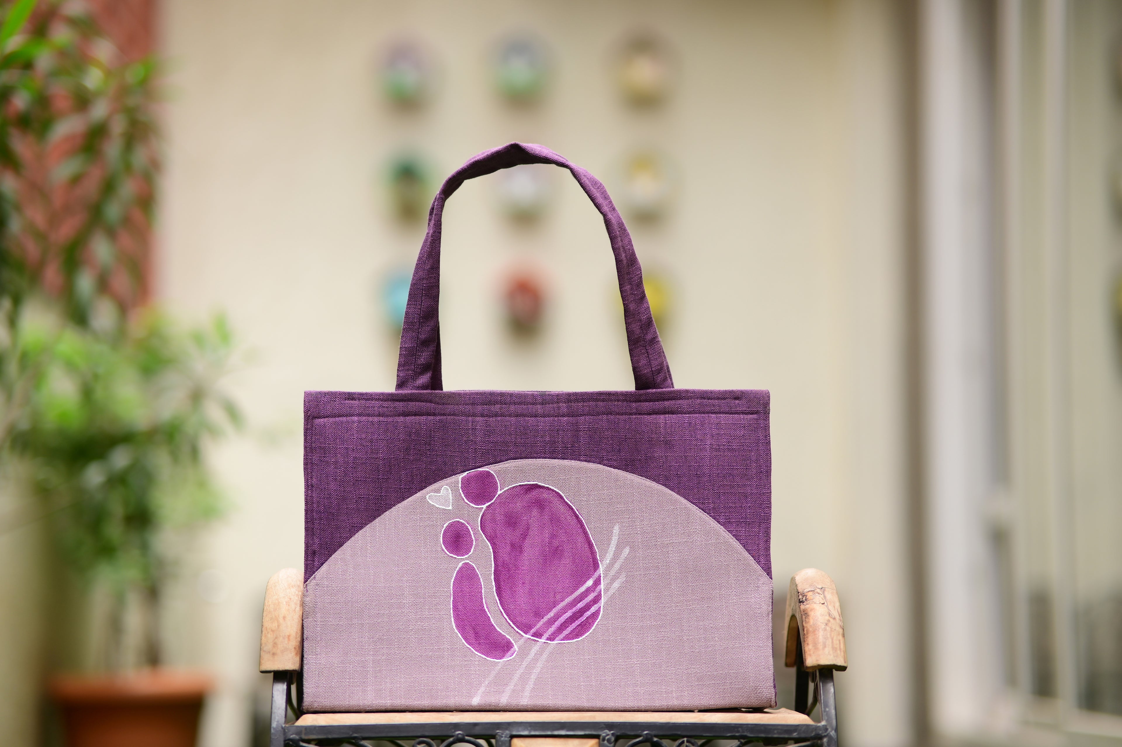 Purple-  Flower Tote