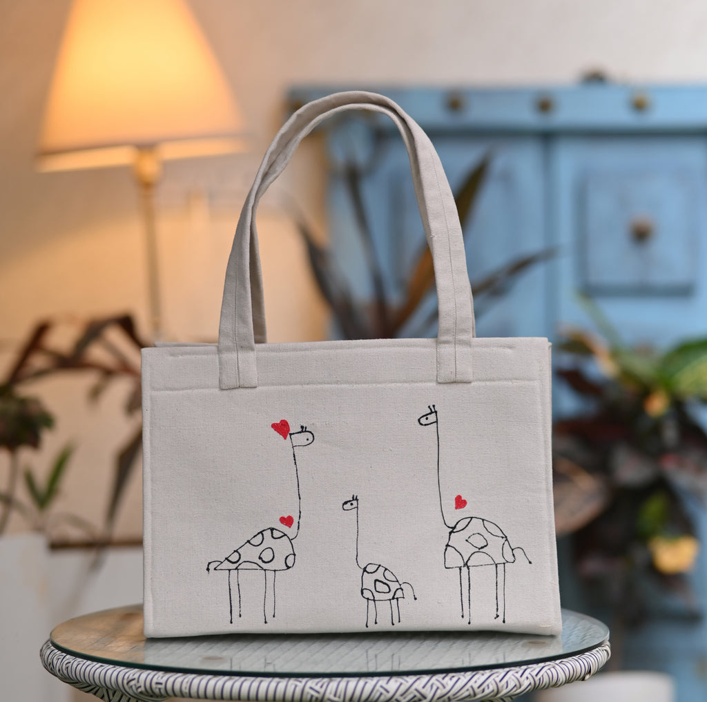 Giraffe Family tote