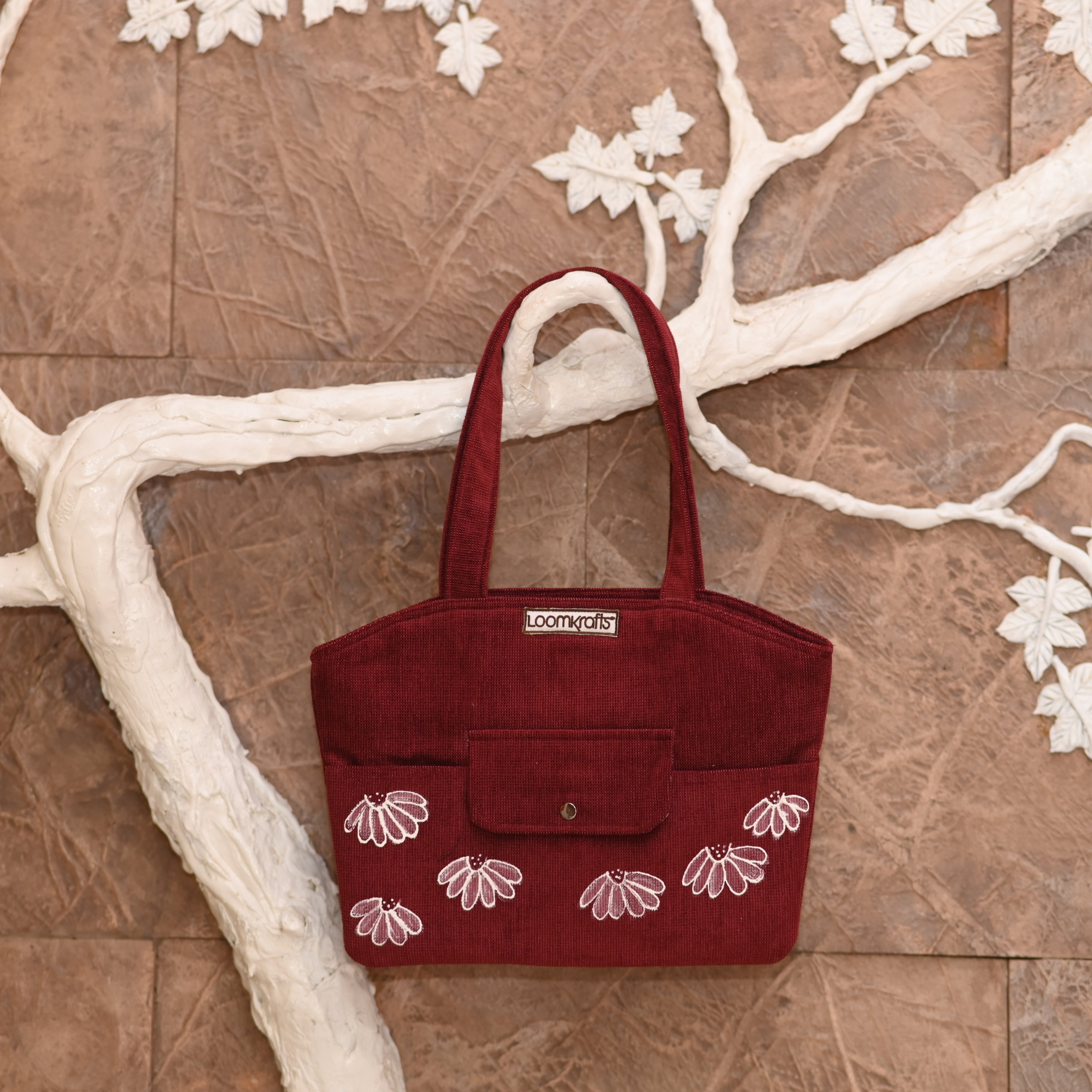 Brown Floral Tote