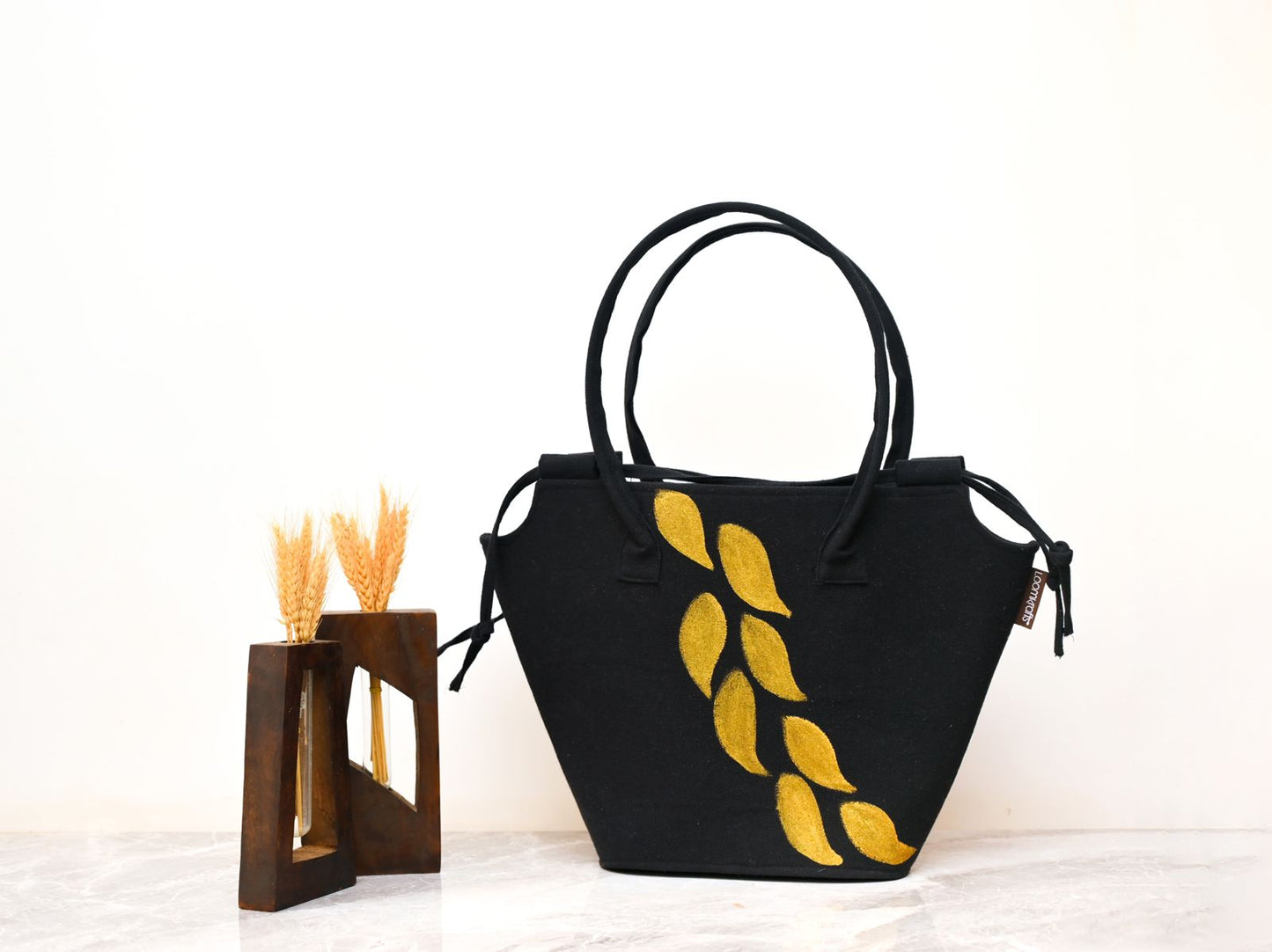 Black Boat Tote Pattern Bag